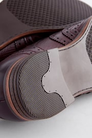 Burgundy Red Texture Detail Double Wing Brogue Shoes - Image 7 of 7