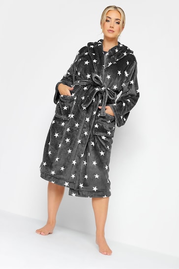 Yours Curve Grey Hooded Robe