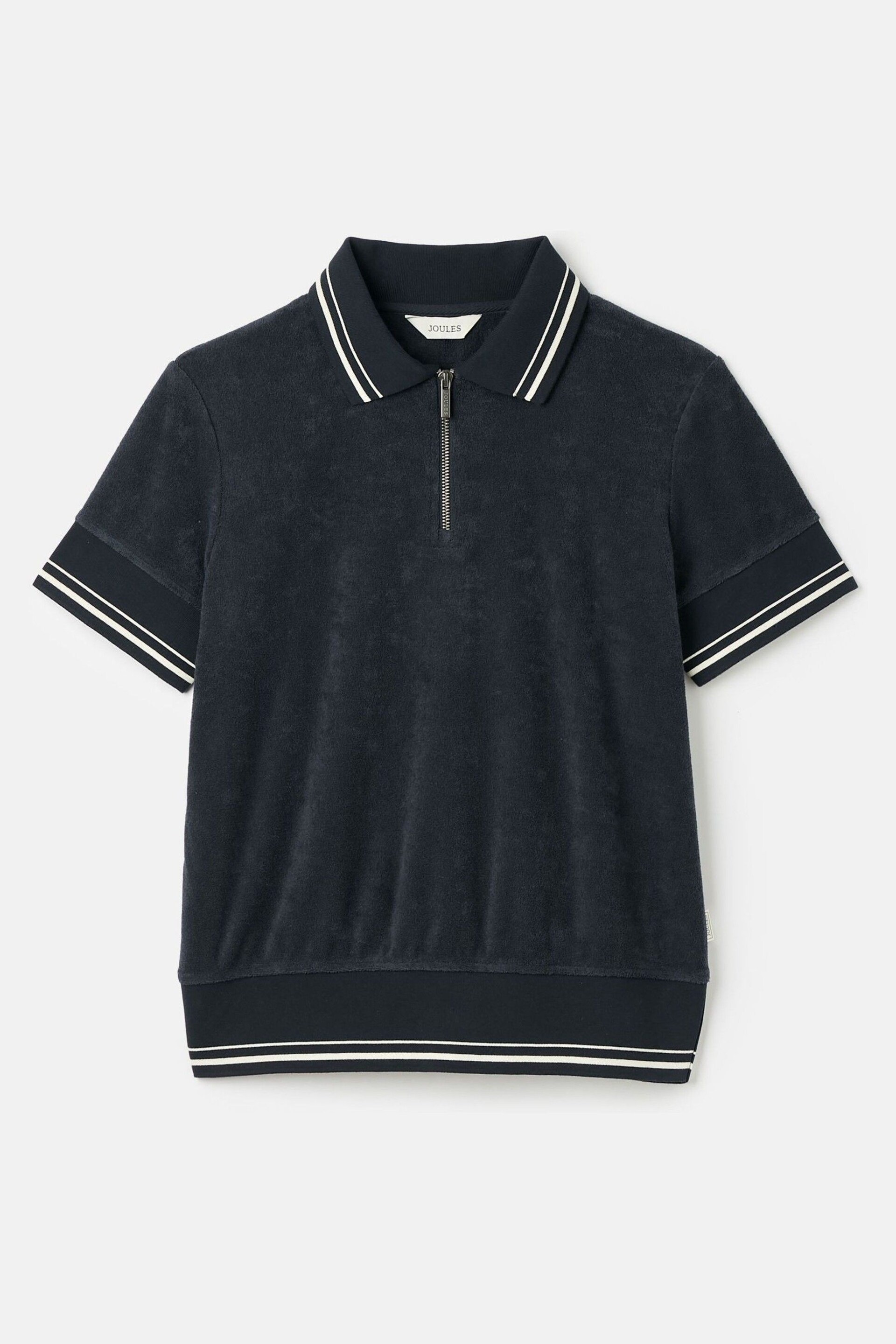 Joules Kingsley Navy Towelling T-Shirt - Image 8 of 8