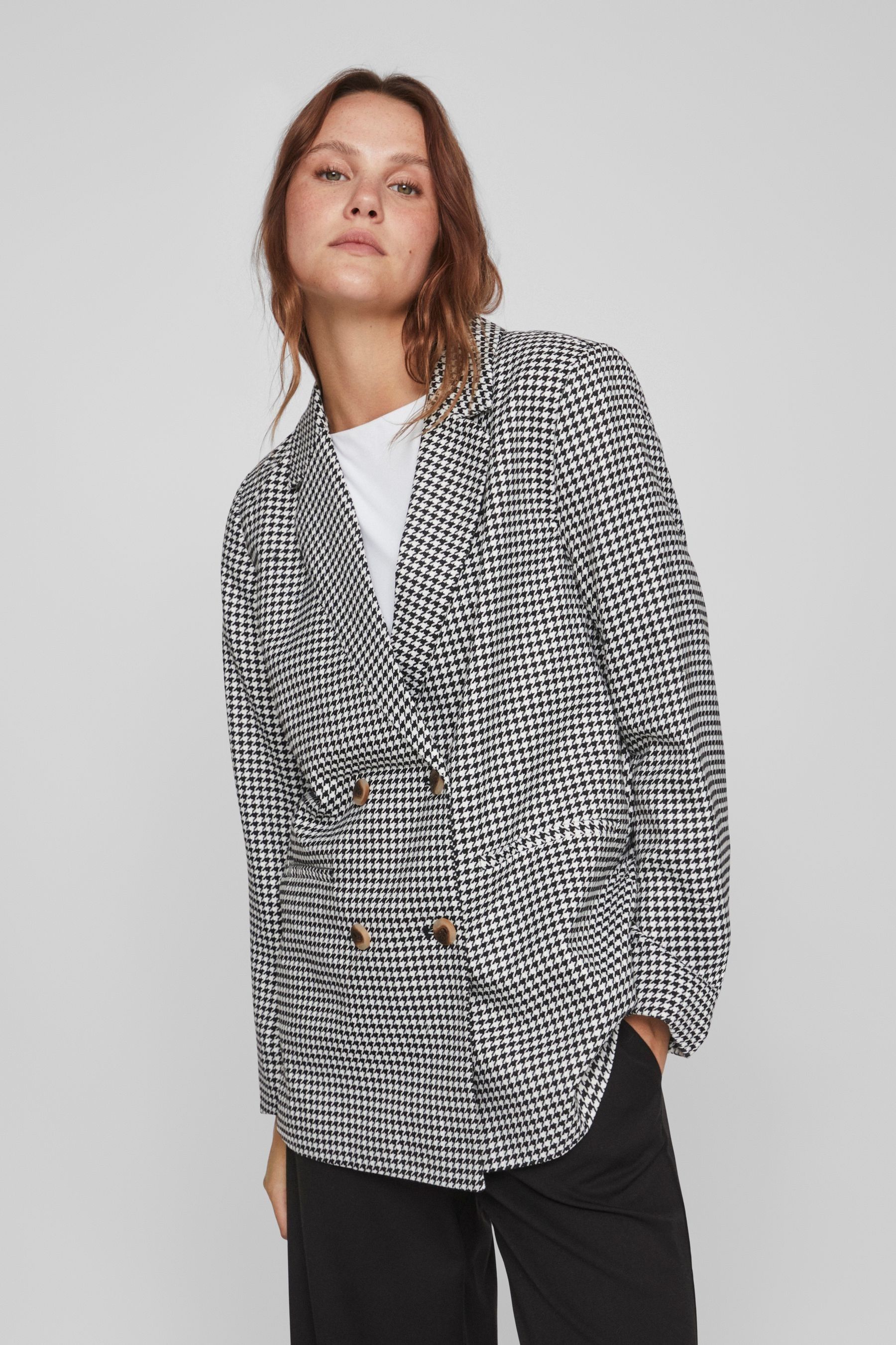 Black and white dogtooth blazer sale