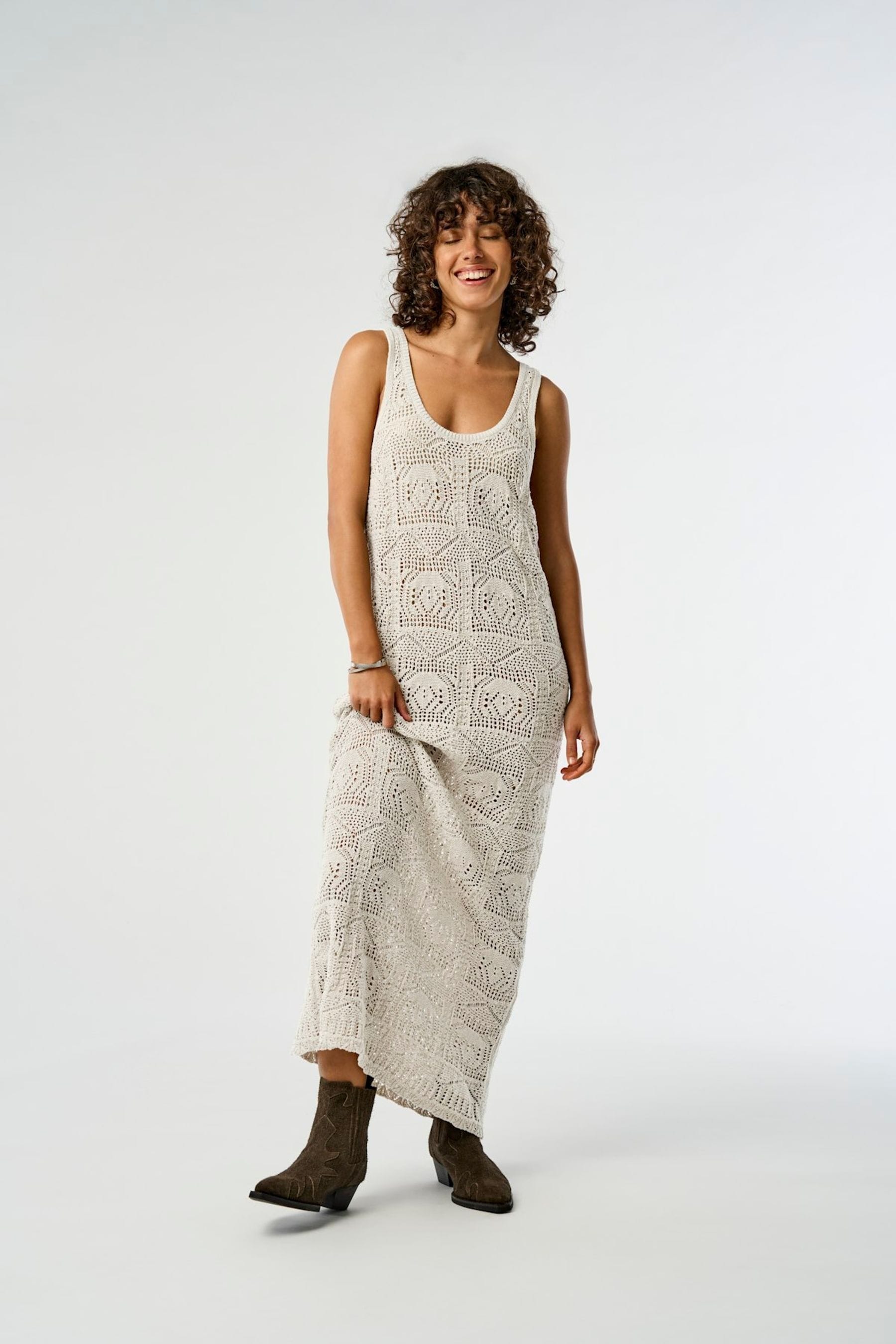 Buy ONLY Cream Crochet Sleeveless Midi Knitted Beach Dress from the Next UK online shop