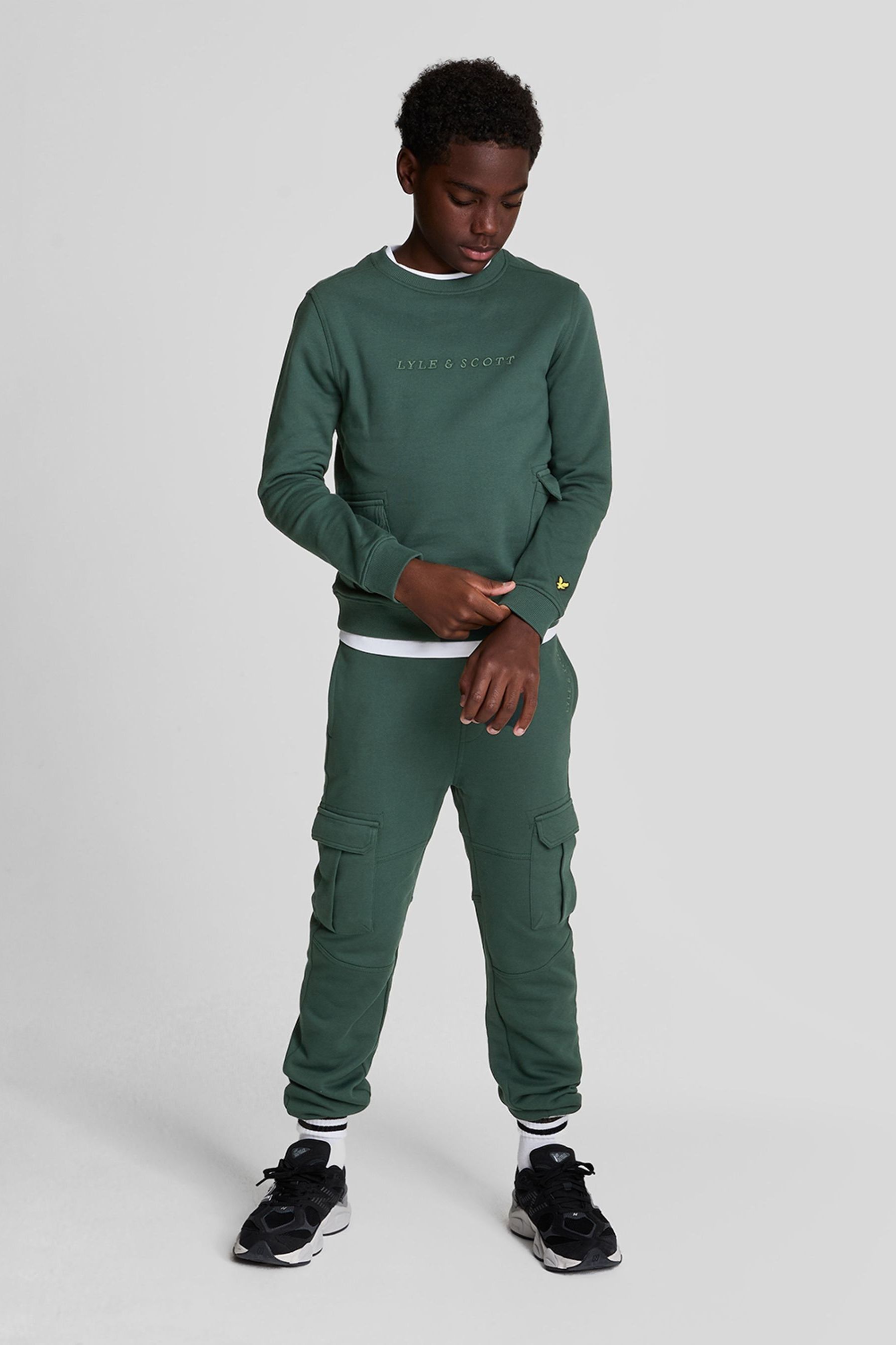 Buy Lyle Scott Green Boys Cargo Jersey 100 Cotton Joggers from the Next UK online shop