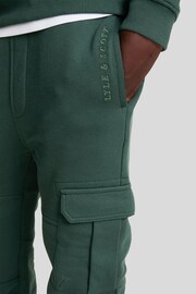 Lyle & Scott Green Boys Cargo Jersey Joggers - Image 4 of 6