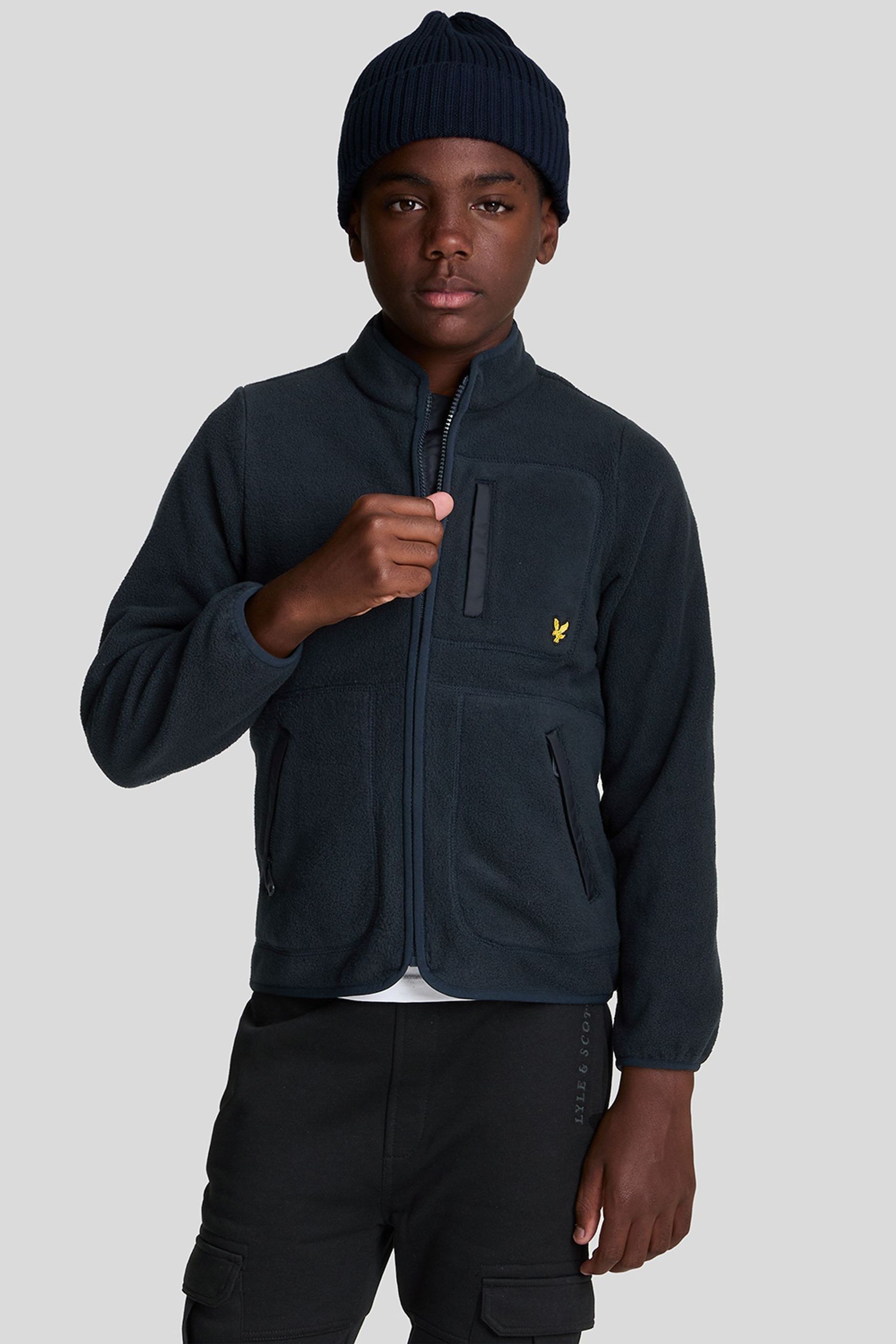 Buy Lyle Scott Navy Blue Boys Zip Up Fleece from Next Luxembourg
