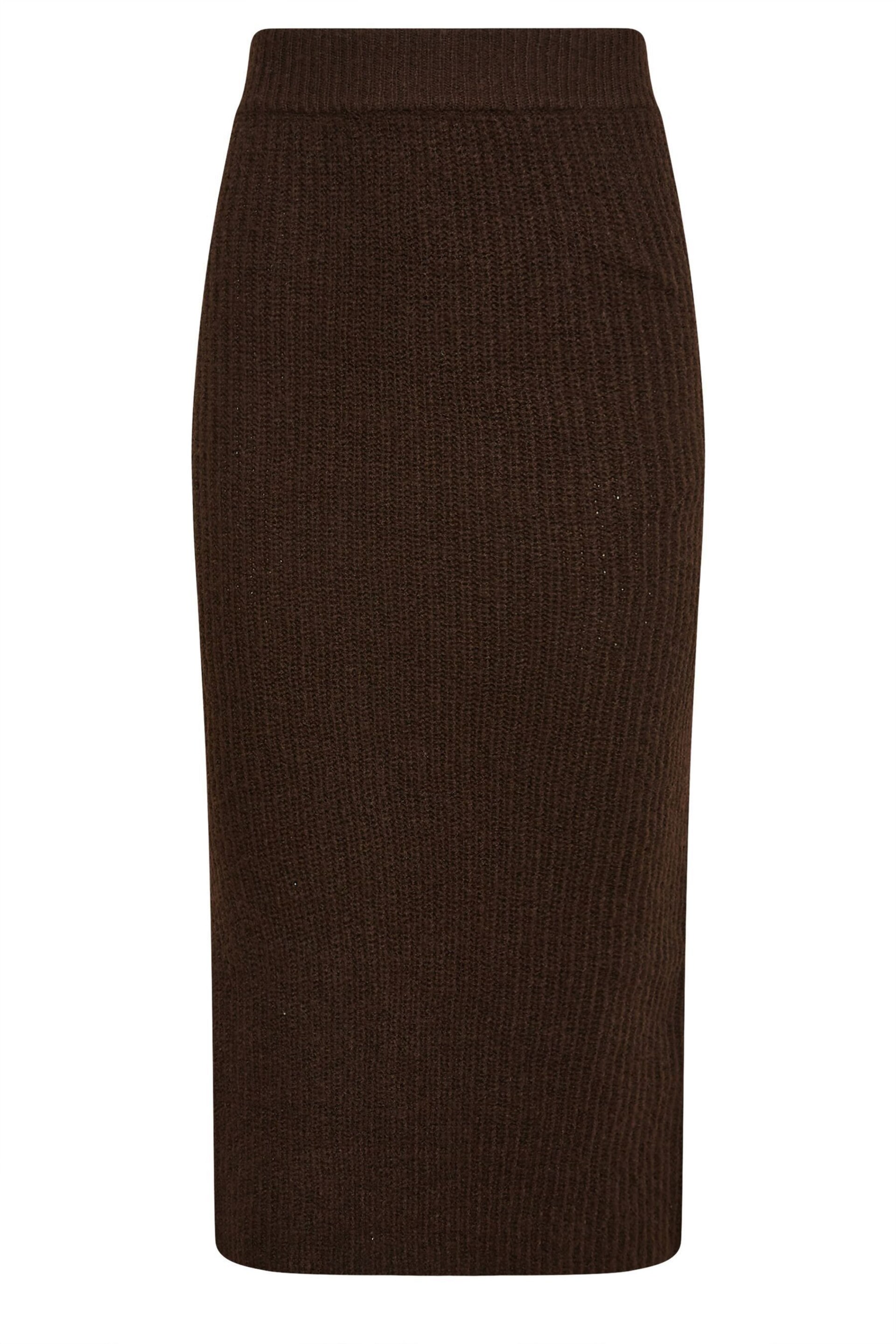 PixieGirl Petite Brown Midi Knitted Skirt - Image 4 of 5