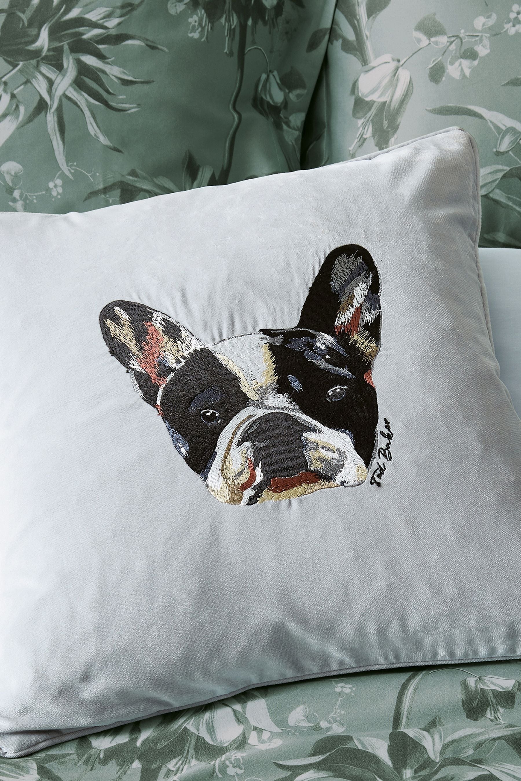 Ted Baker Silver French Bulldog Cushion
