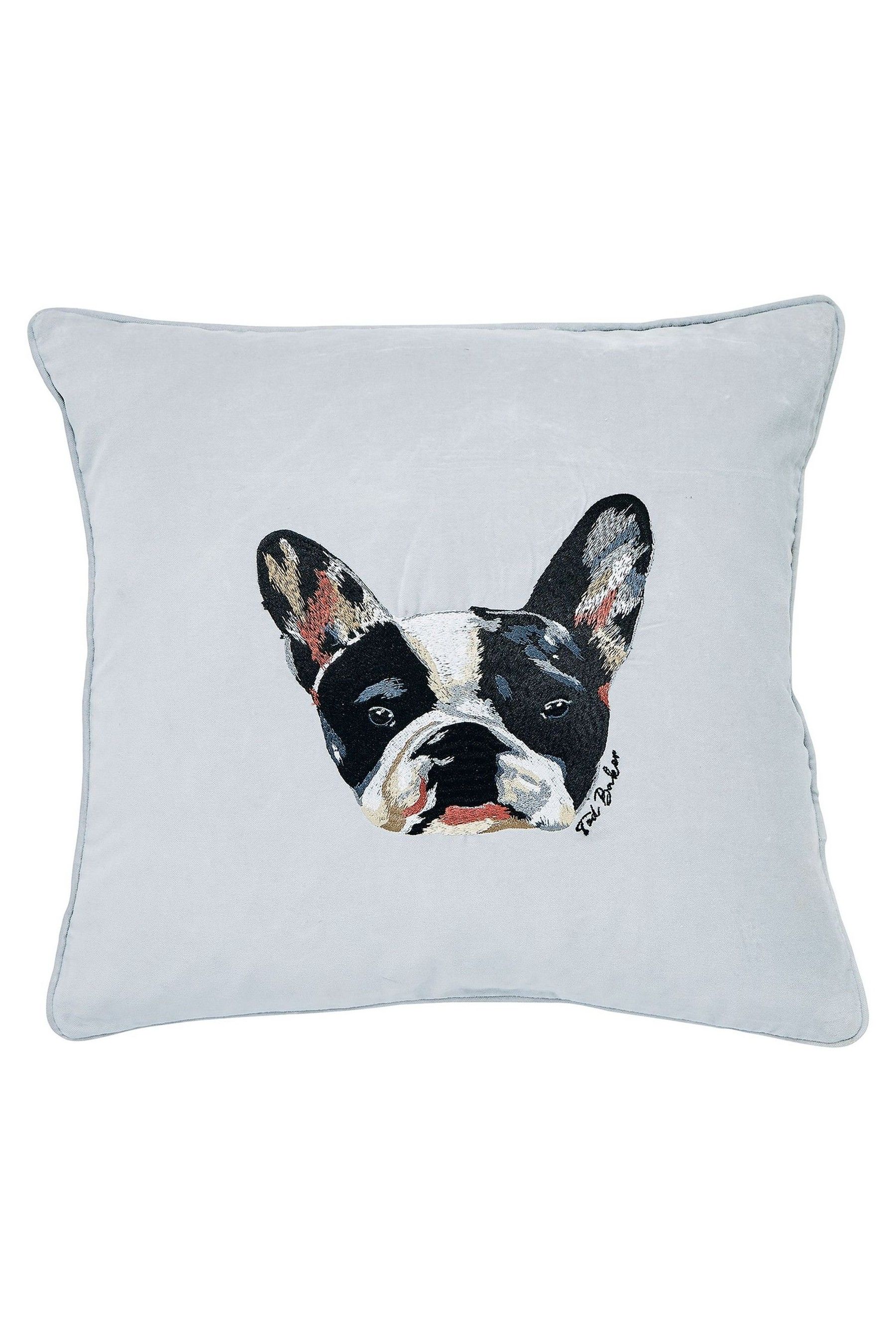 Buy Ted Baker Silver French Bulldog 100 Cotton Cushion from the Next UK online shop