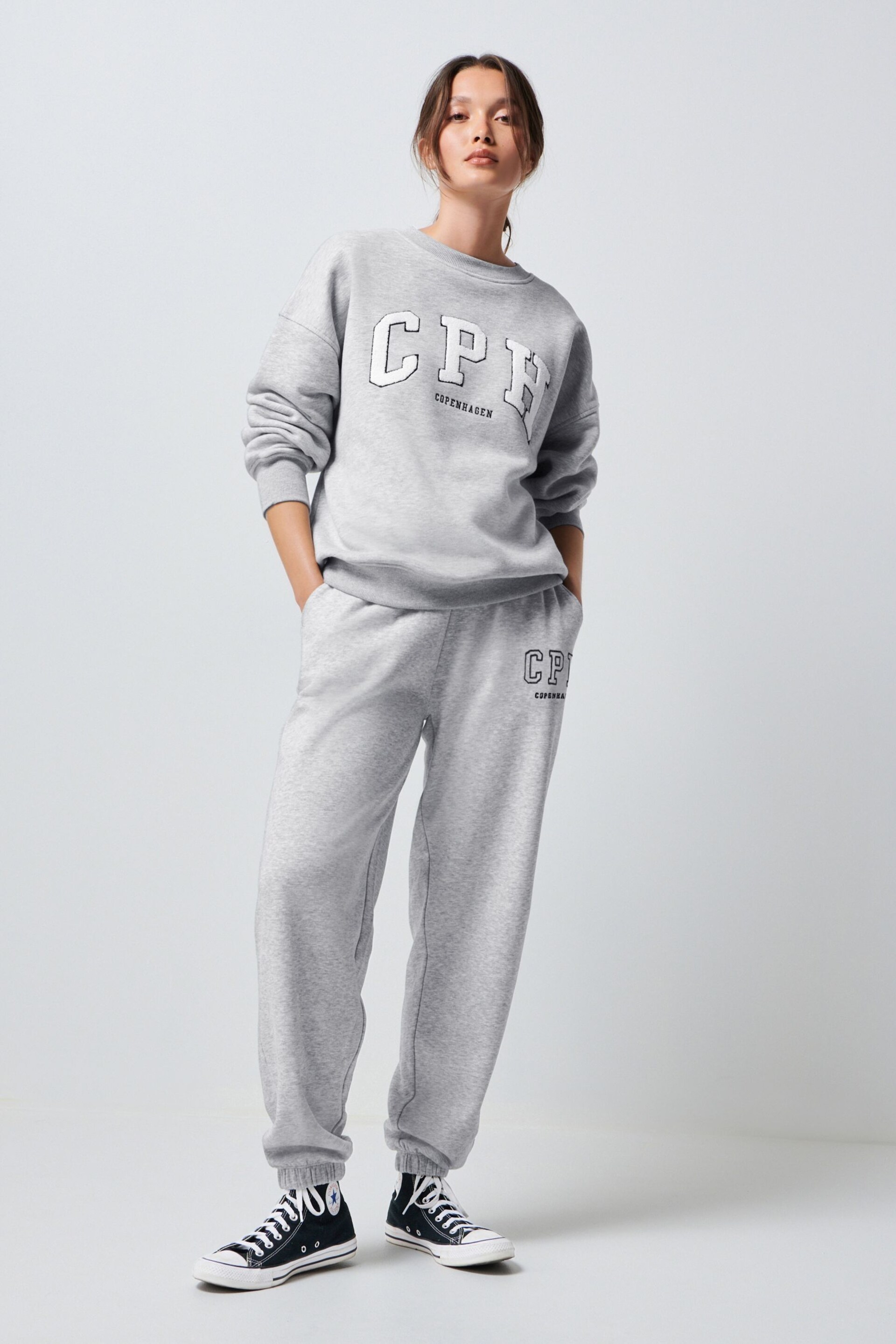 Grey Marl Copenhagen City Graphic Joggers - Image 2 of 7