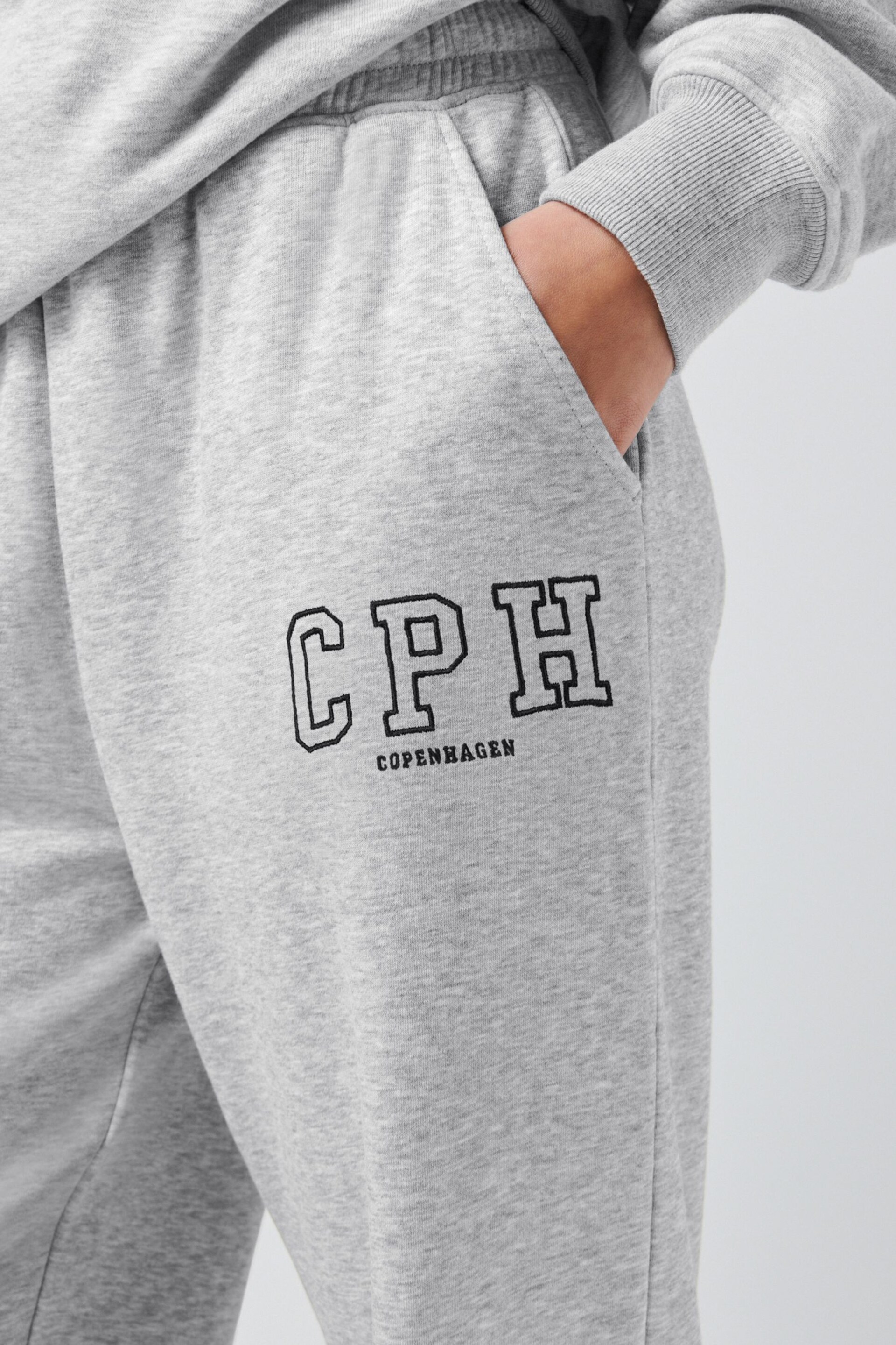 Grey Marl Copenhagen City Graphic Joggers - Image 5 of 7