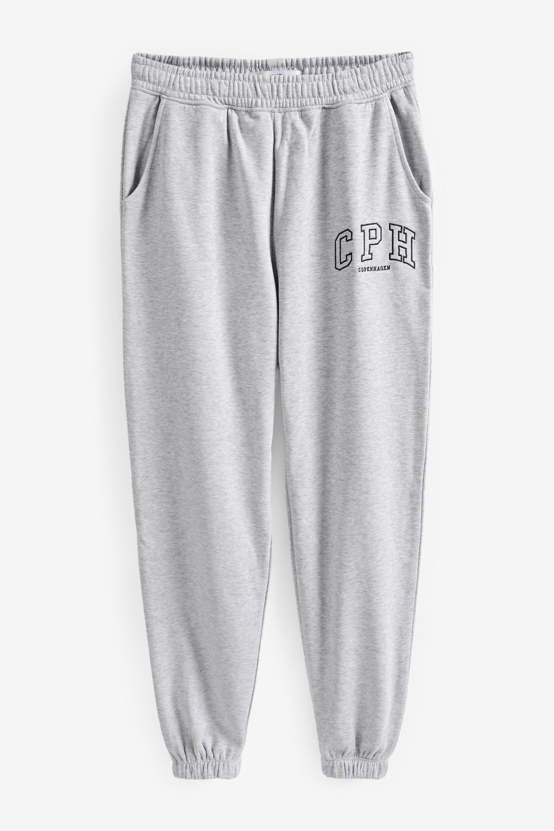 Grey Marl Copenhagen City Graphic Joggers - Image 6 of 7