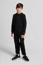 Lyle & Scott Black Boys Cargo Jersey Joggers - Image 1 of 4