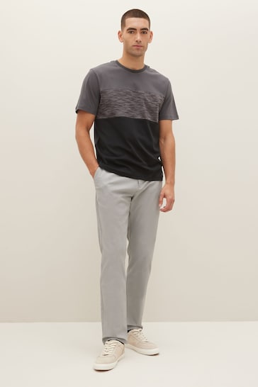 Black/Grey Slim Stretch Chino Trousers 2 Pack