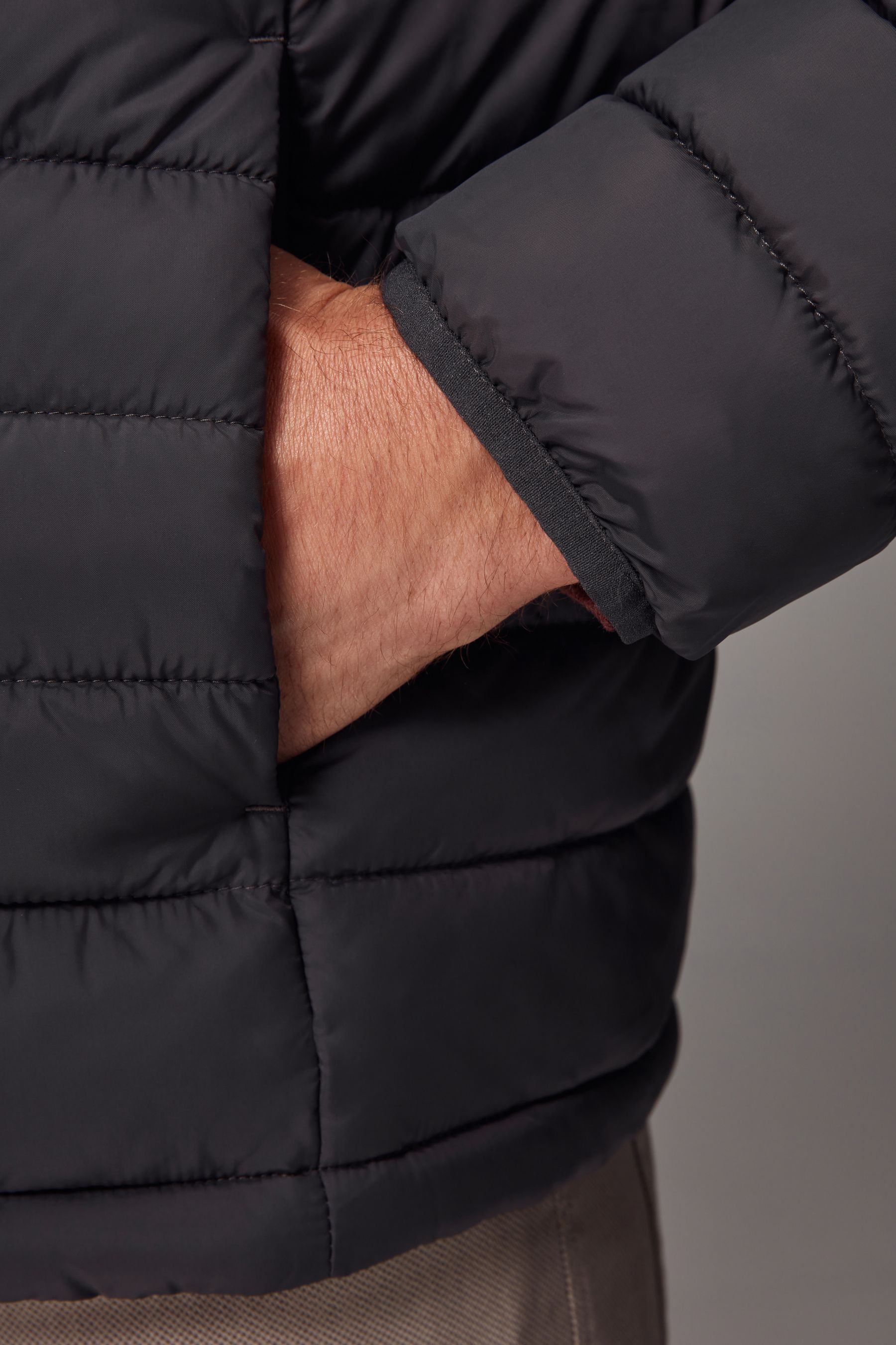 Buy Charcoal Grey Shower Resistant Lightweight Hooded Puffer Coat Jacket from Next Ukraine