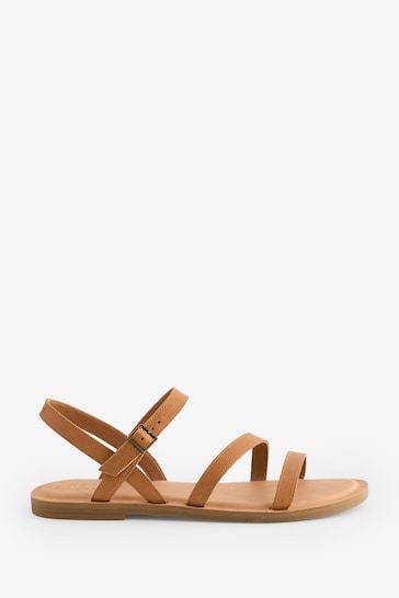 TOMS Natural Kira Sandals In Tan Leather