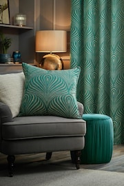 Riva Paoletti Emerald Gatsby Jacquard Eyelet Cushion - Image 2 of 5