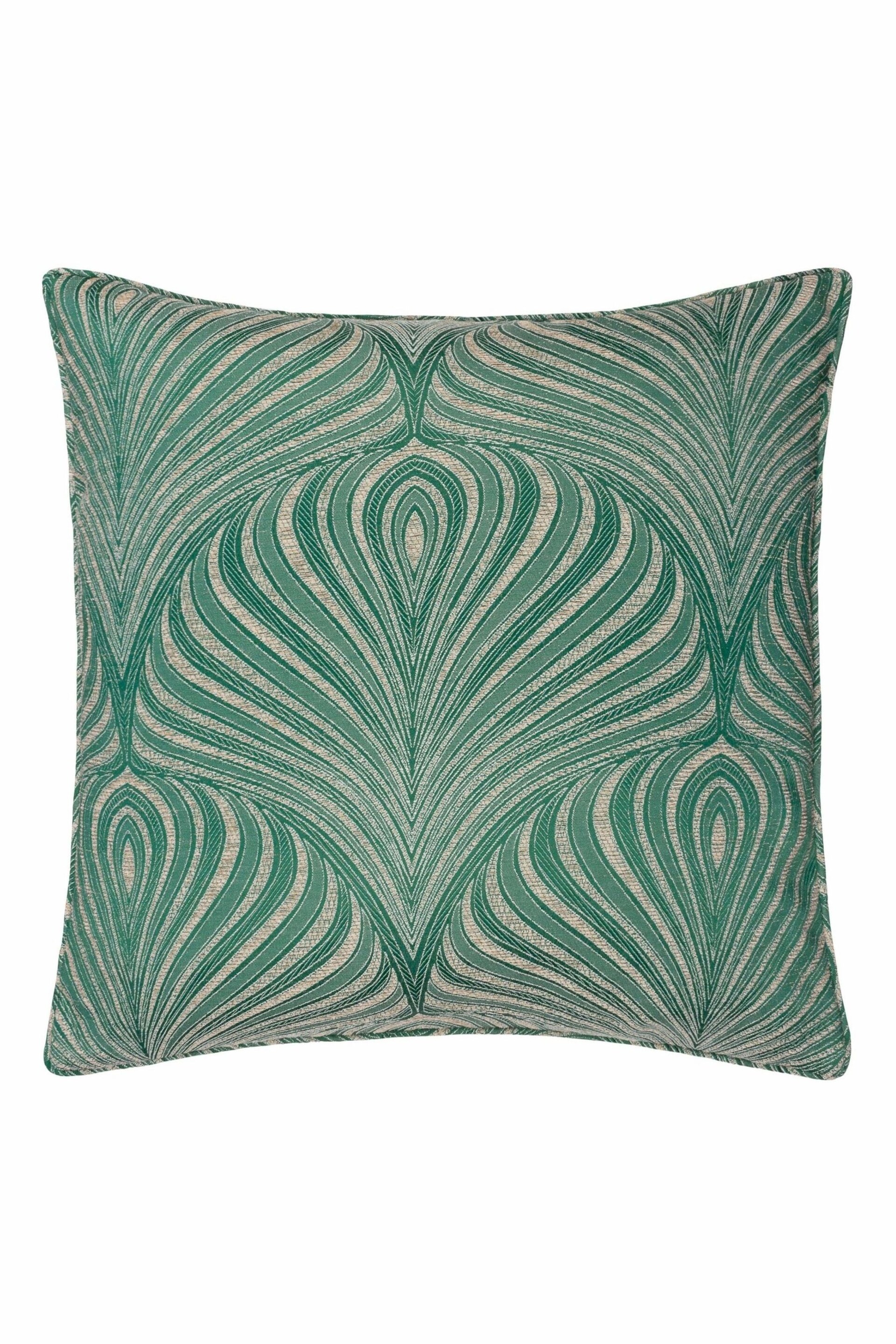 Riva Paoletti Emerald Gatsby Jacquard Eyelet Cushion - Image 3 of 5