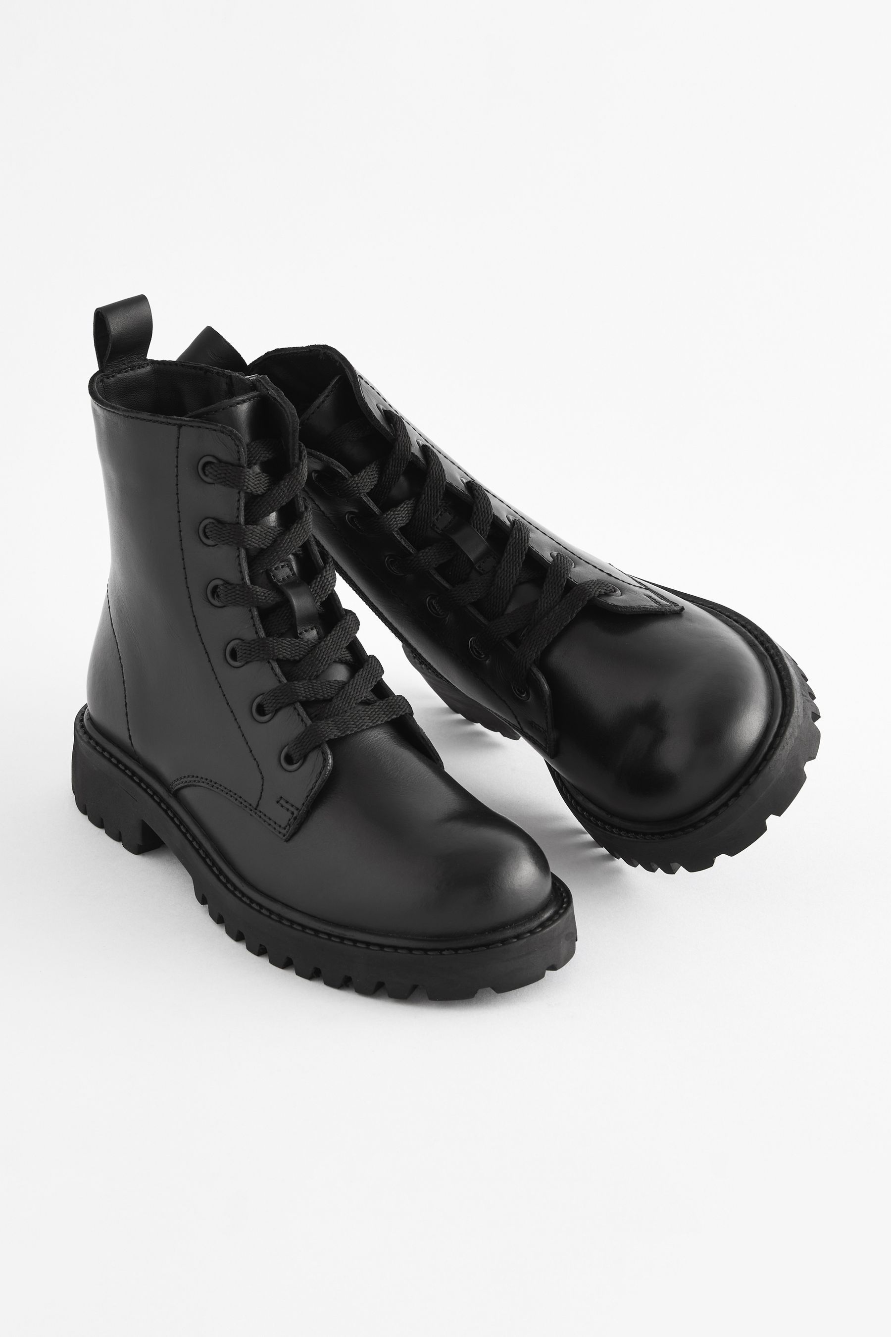 Buy Black Leather Lace Up Boots from the Next UK online shop