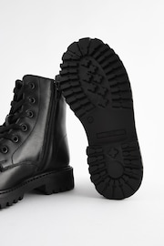 Black Leather Lace Up Boots - Image 3 of 5