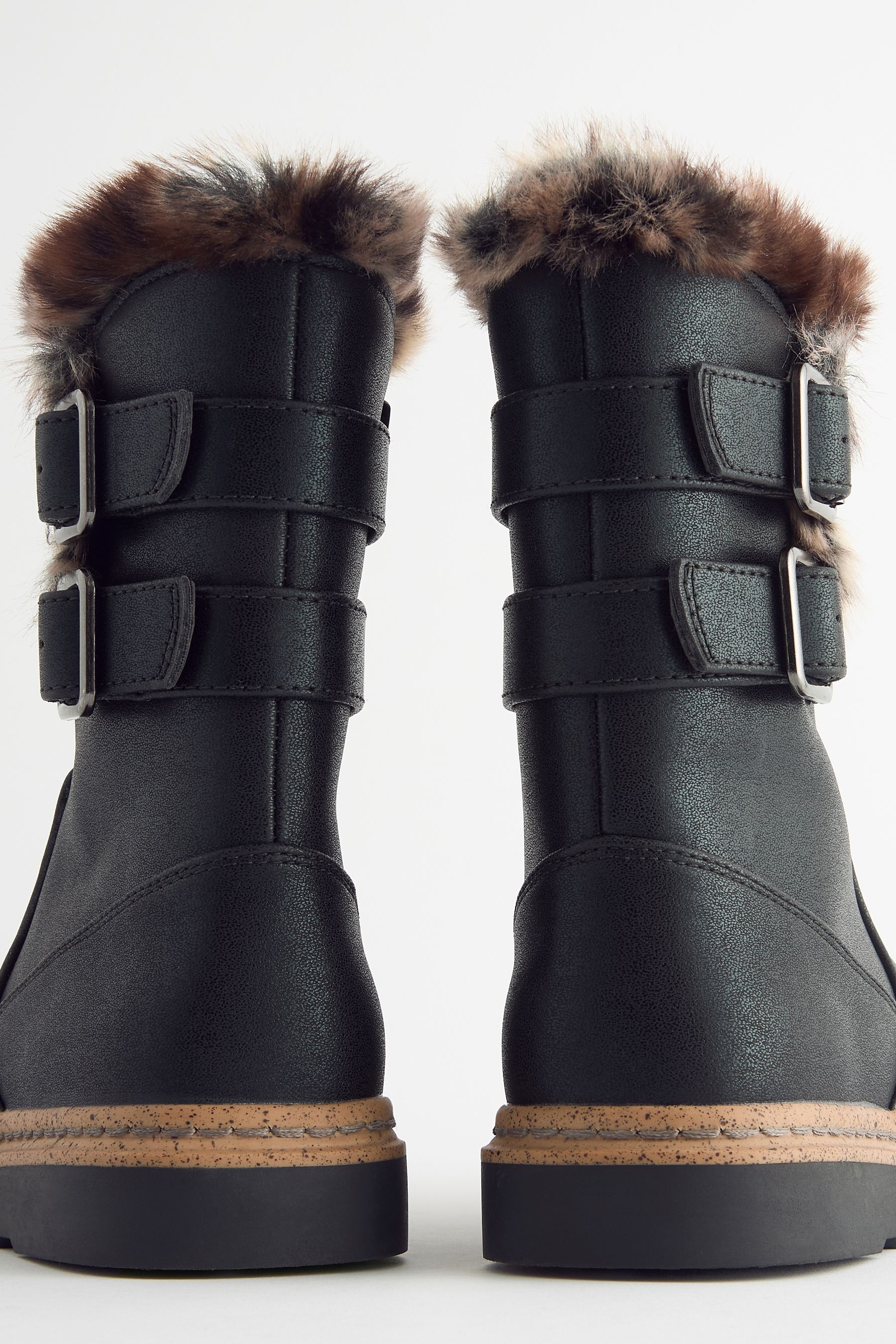 Fur lined biker boots womens sales