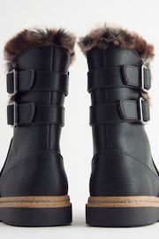 Black Wide Fit (G) Warm Lined Zip Boots - Image 3 of 4