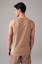 Stone Neutral Regular Fit 100% Cotton Vest - Image 3 of 7