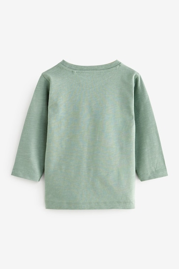 Mineral Green Long Sleeve Plain T-Shirt (3mths-7yrs)