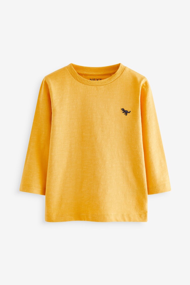 Ochre Yellow Long Sleeve Plain T-Shirt (3mths-7yrs) - Image 1 of 3