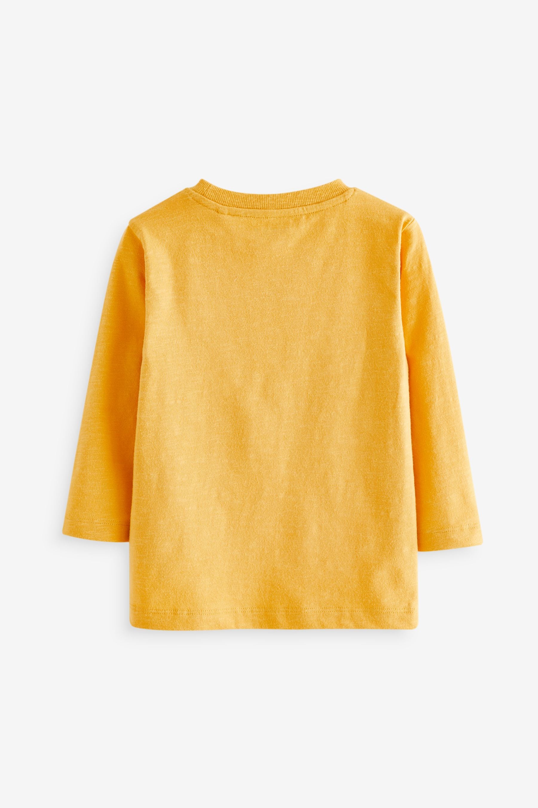 Ochre Yellow 100 Cotton Long Sleeve Plain T Shirt 3mths 7yrs