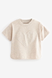 Oatmeal 100% Cotton Short Sleeve Appliqué T-Shirt (3mths-7yrs) - Image 1 of 3