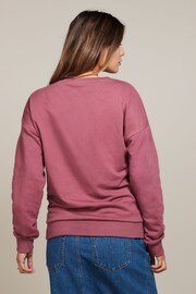 Rose Pink Satin Heart Stitch Graphic Slogan Sweatshirt - Image 3 of 6