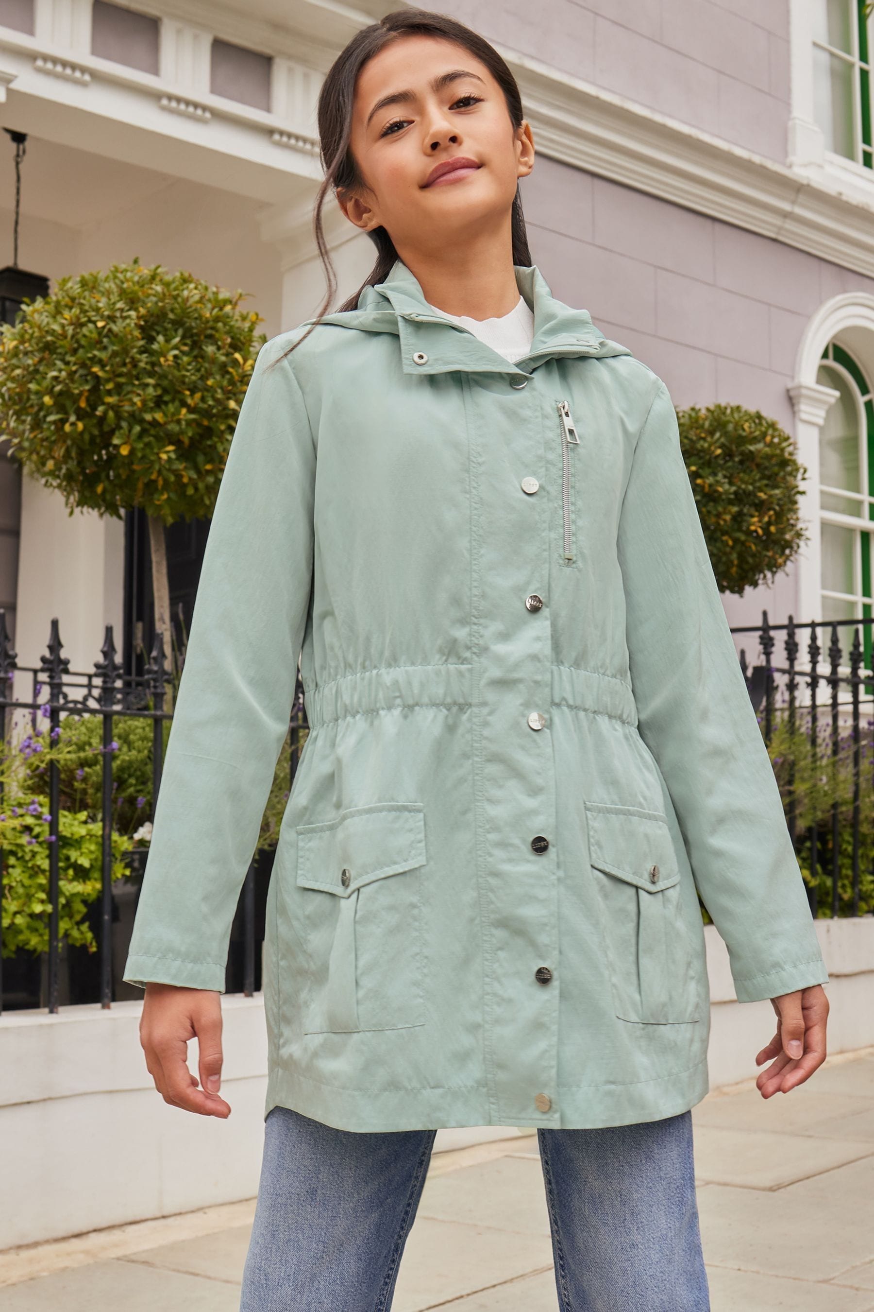 Lipsy Green Shower Resistant Lightweight Rain Coat 3yrs 16yrs