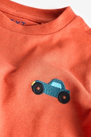 Orange Car 100% Cotton Long Sleeve Semi Plain T-Shirt (3mths-7yrs) - Image 3 of 3