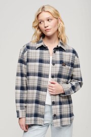 SUPERDRY Blue Check Flannel Overshirt - Image 1 of 3