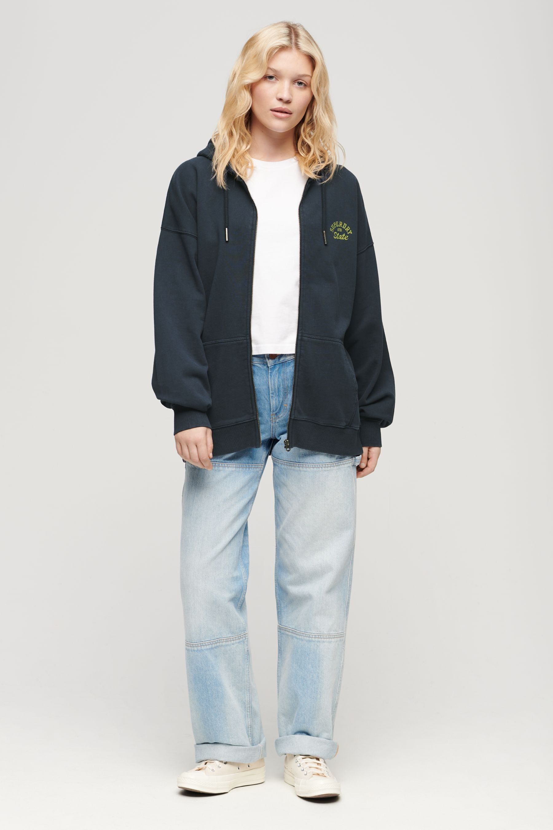 Buy Superdry Blue Athletic Essential Oversized Hoodie from Next United Arab Emirates
