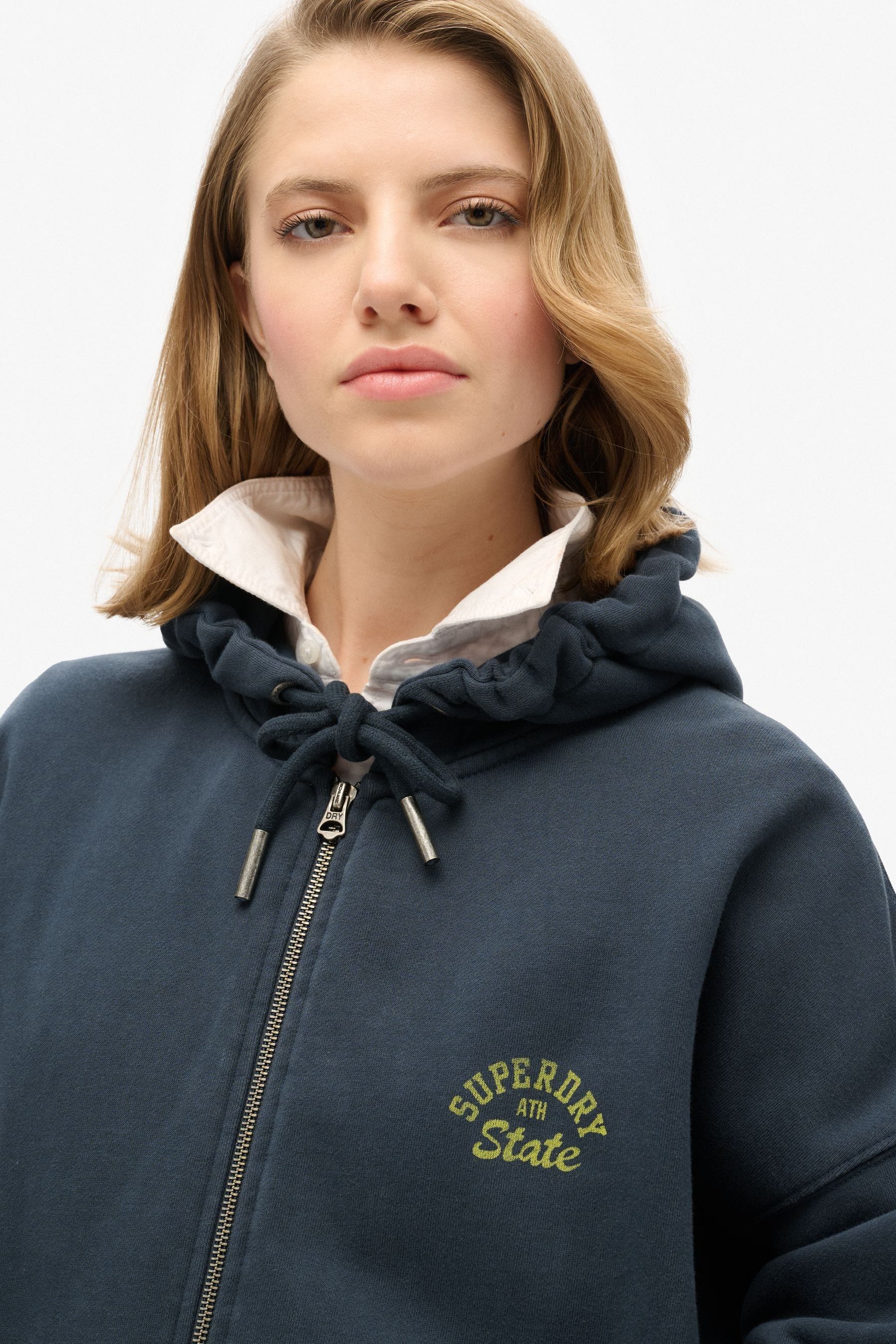 Superdry blue hoodie womens hot sale