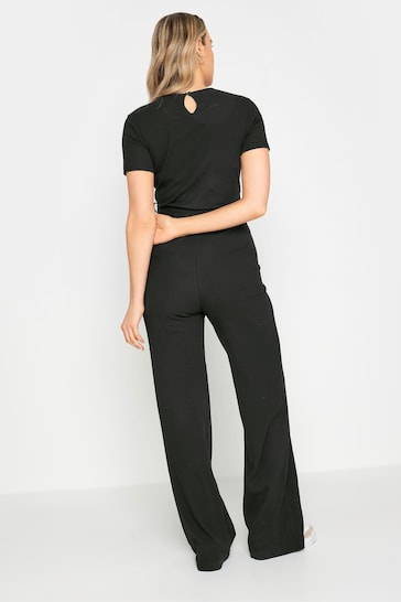 Long Tall Sally Black Maternity Ribbed Jumpsuit