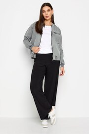 Long Tall Sally Grey Acid Wash Bomber Jacket - Image 2 of 4