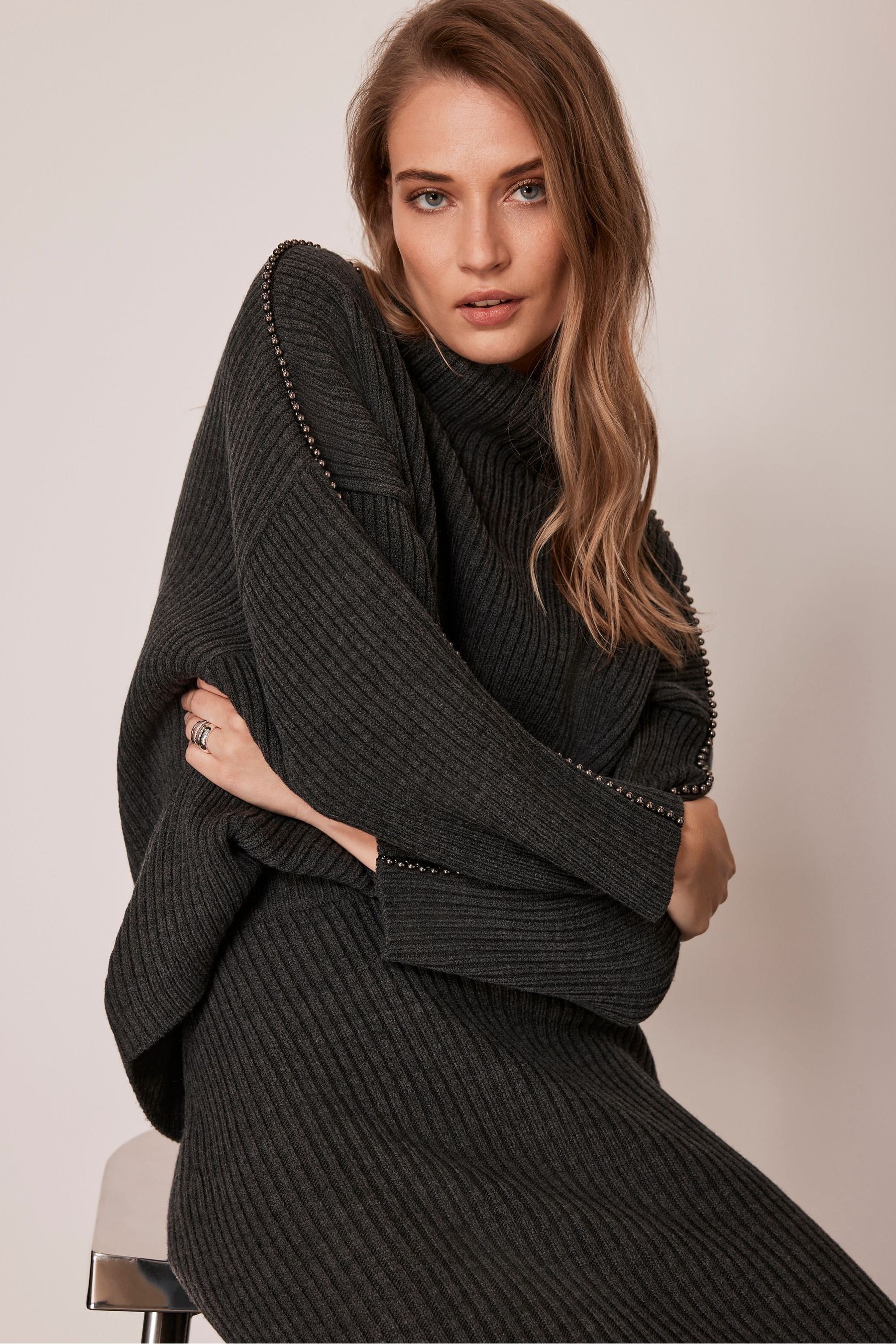 Grey beaded jumper best sale