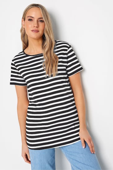Long Tall Sally Black/White Stripe Short Sleeve T-Shirts 2 Pack