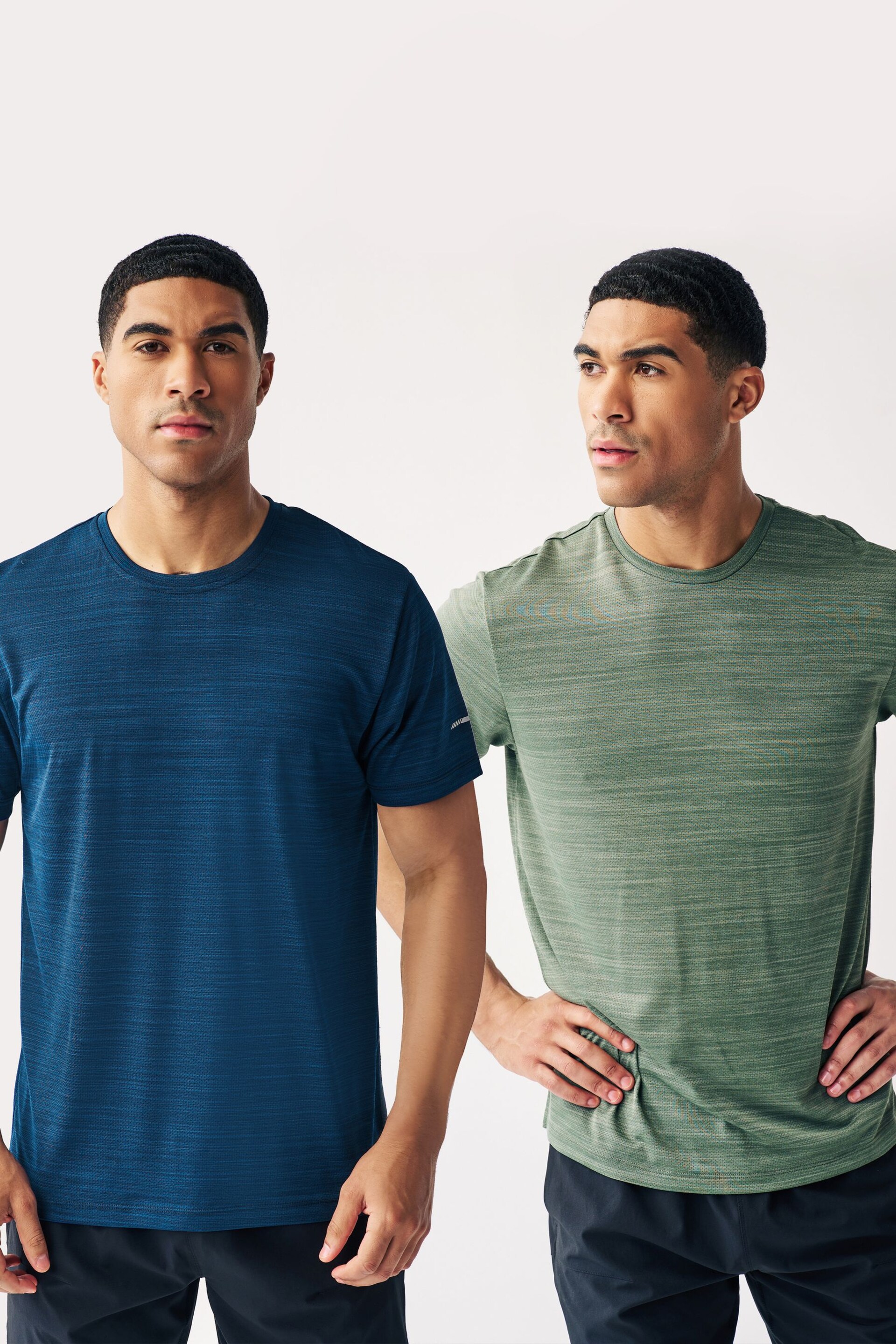 Green/Blue Active Gym and Training T-Shirts 2 Pack - Image 1 of 14