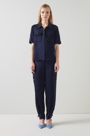 LK Bennett  Luna Viscose Utility Style Trousers - Image 1 of 3