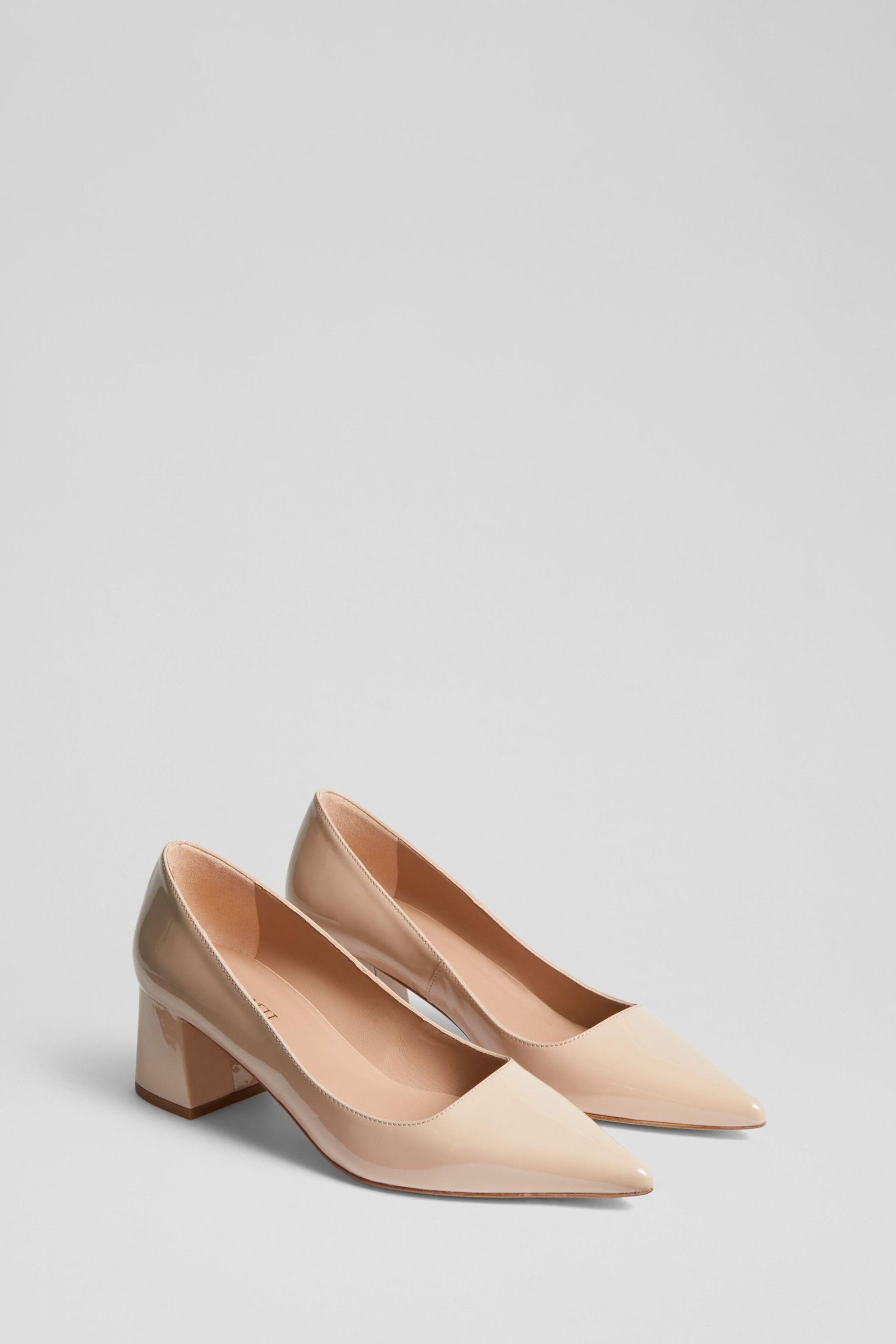 LK Bennett Sloane  Patent Leather Block Heel Courts - Image 1 of 4