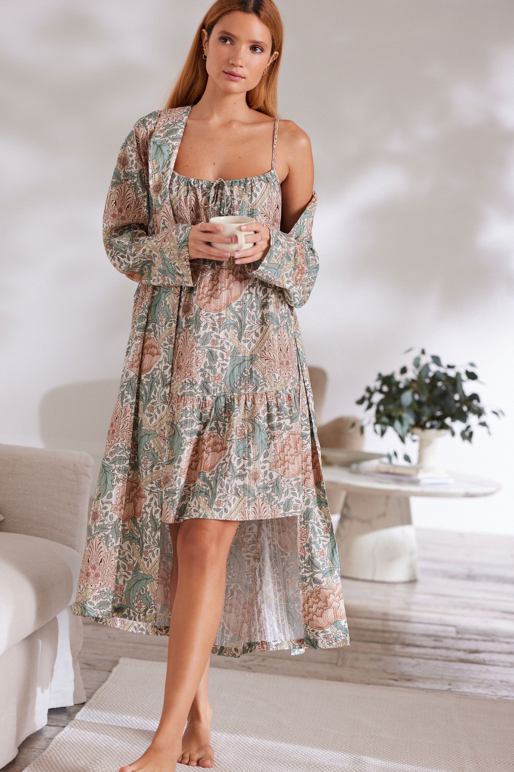 Buy Green Morris Co. Floral Robe from Next Luxembourg