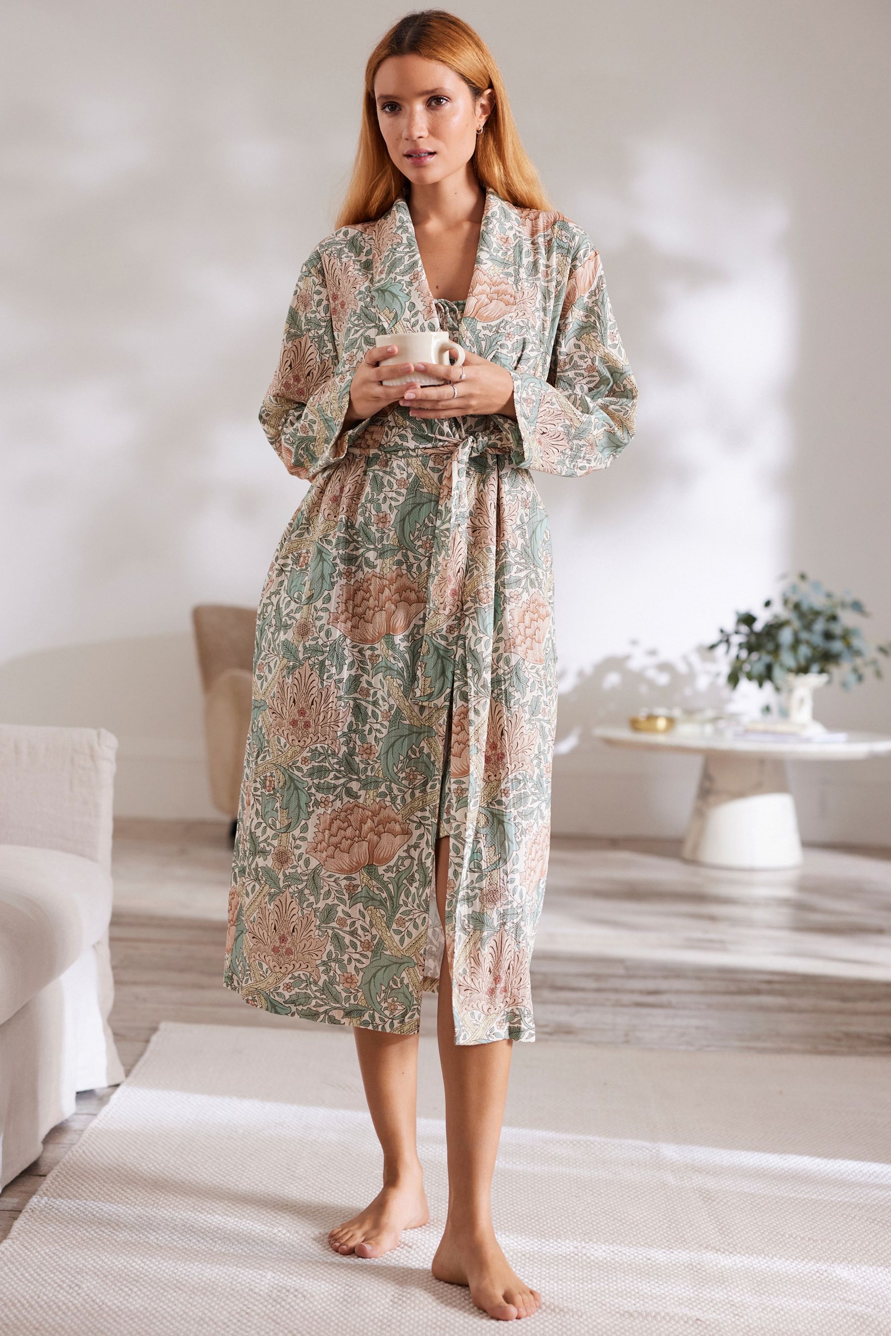 Buy Green Morris Co. Floral Robe from Next Luxembourg