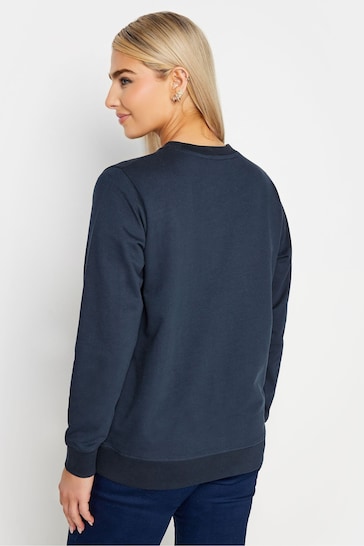 M&Co Blue Striped Long Sleeve Love Sweatshirt