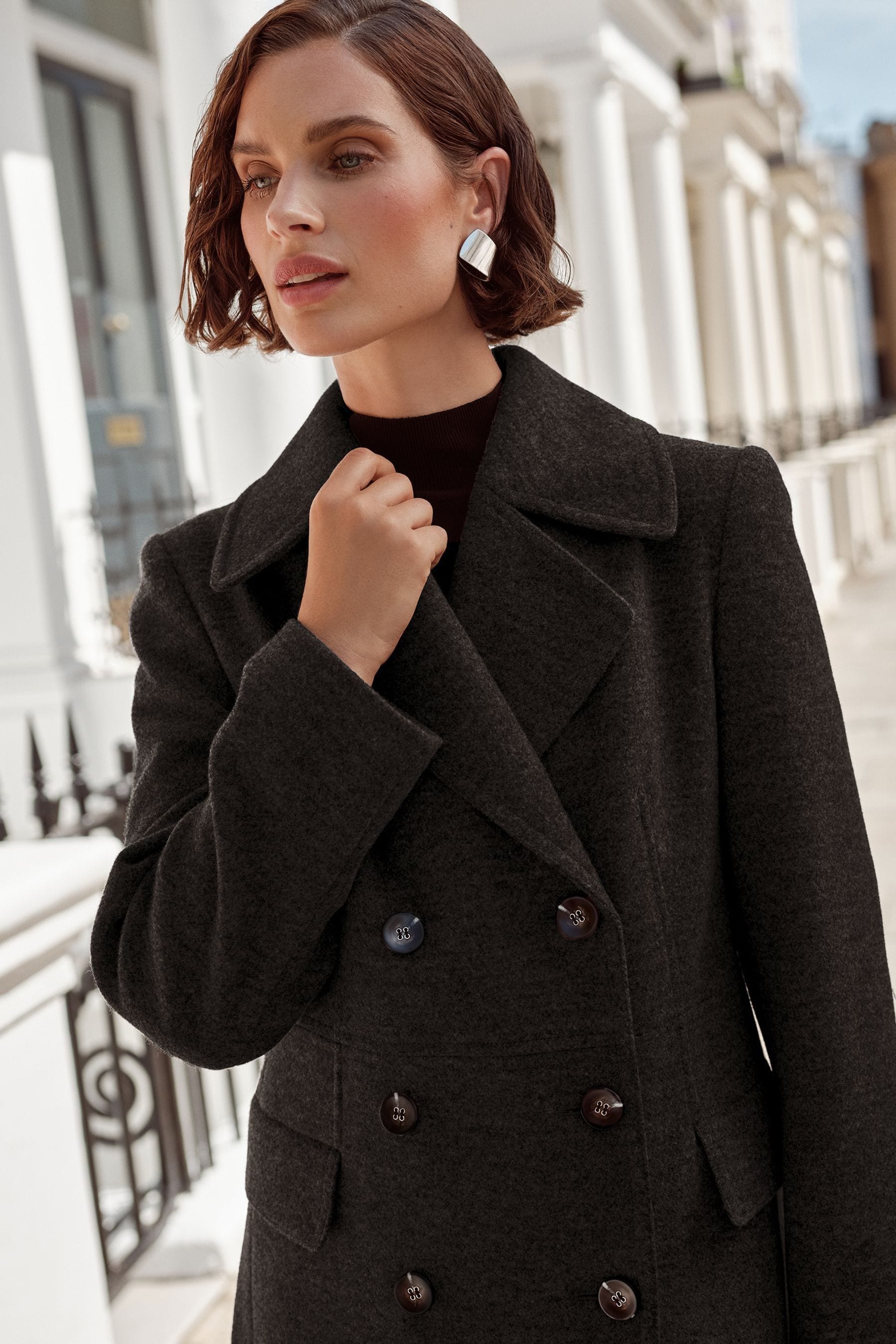 Petite double breasted coat new arrivals