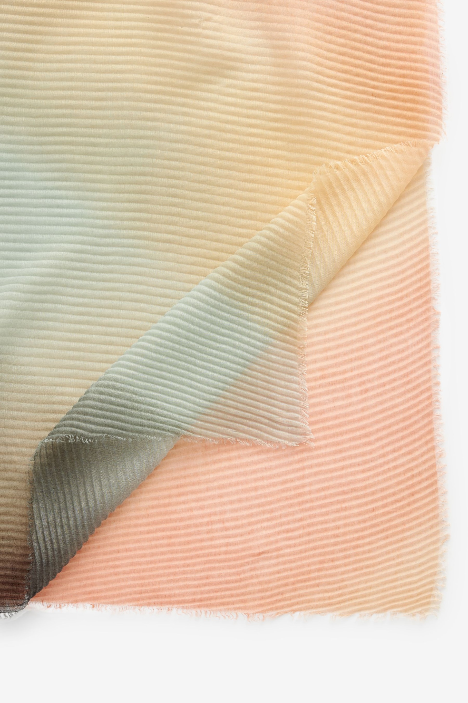 Nude Ombre Plisse Lightweight Scarf - Image 5 of 5
