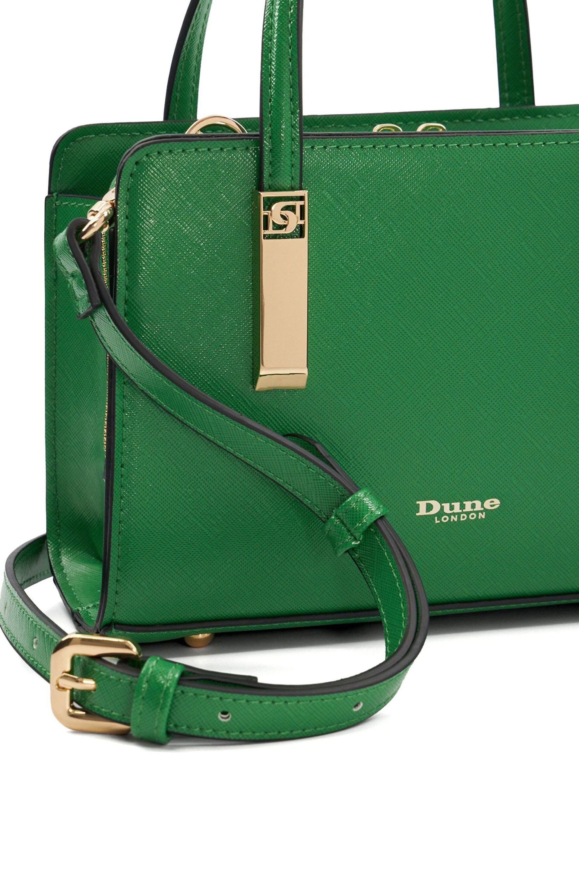 Dune London Green Chrome Dinkydenbeigh Mini Branded Handle Tote Bag - Image 5 of 5