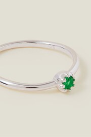 Accessorize Green Sterling Silver-Plated Sparkle Ring - Image 2 of 3