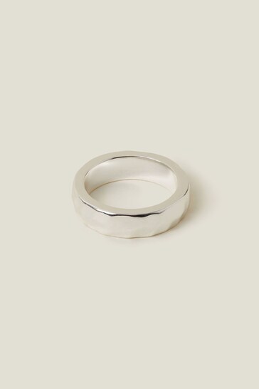 Accessorize Sterling Silver Plated Hammered Ring